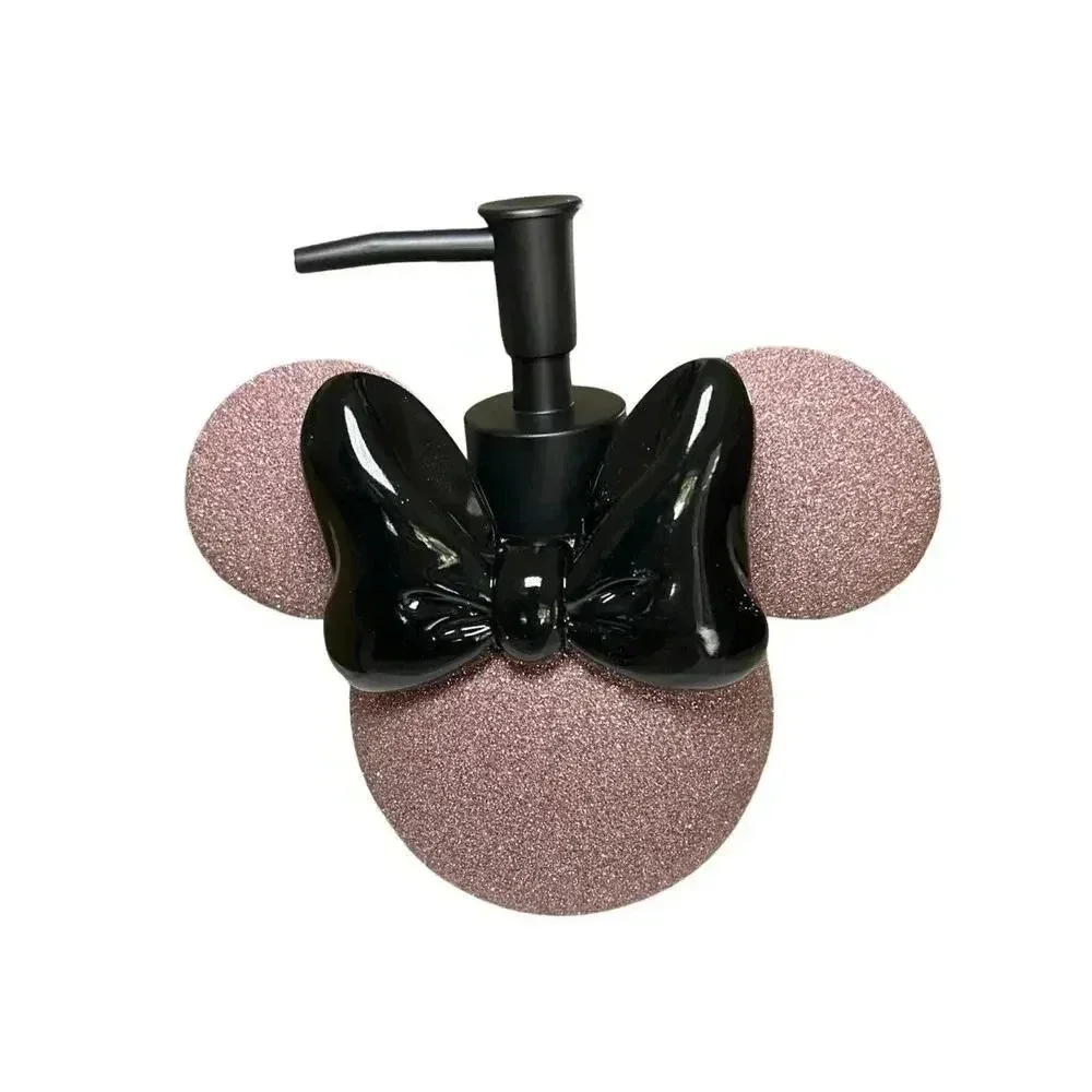 NWB Disney Minnie Mouse Lotion/Soap Dispenser Pump Rose Gold Glitter